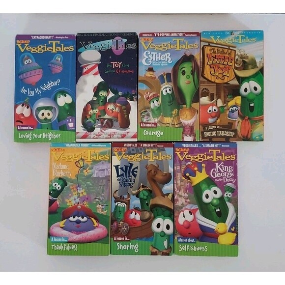 Veggie Tales VHS Tapes Lot of 7 Christian Family - Picture 1 of 1